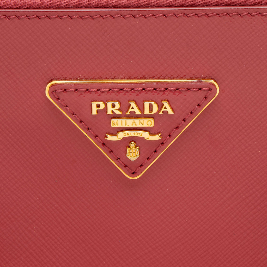 Prada Saffiano Lux Double Zip Small Tote (SHF-FZ8BIg)