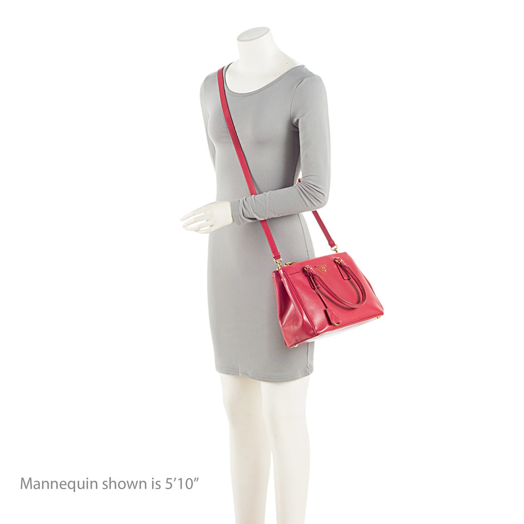 Prada Saffiano Lux Double Zip Small Tote (SHF-FZ8BIg)