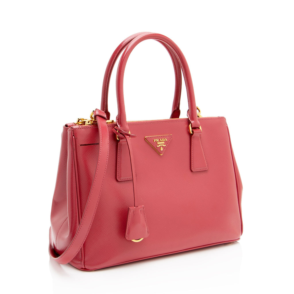 Prada Saffiano Lux Double Zip Small Tote (SHF-FZ8BIg)
