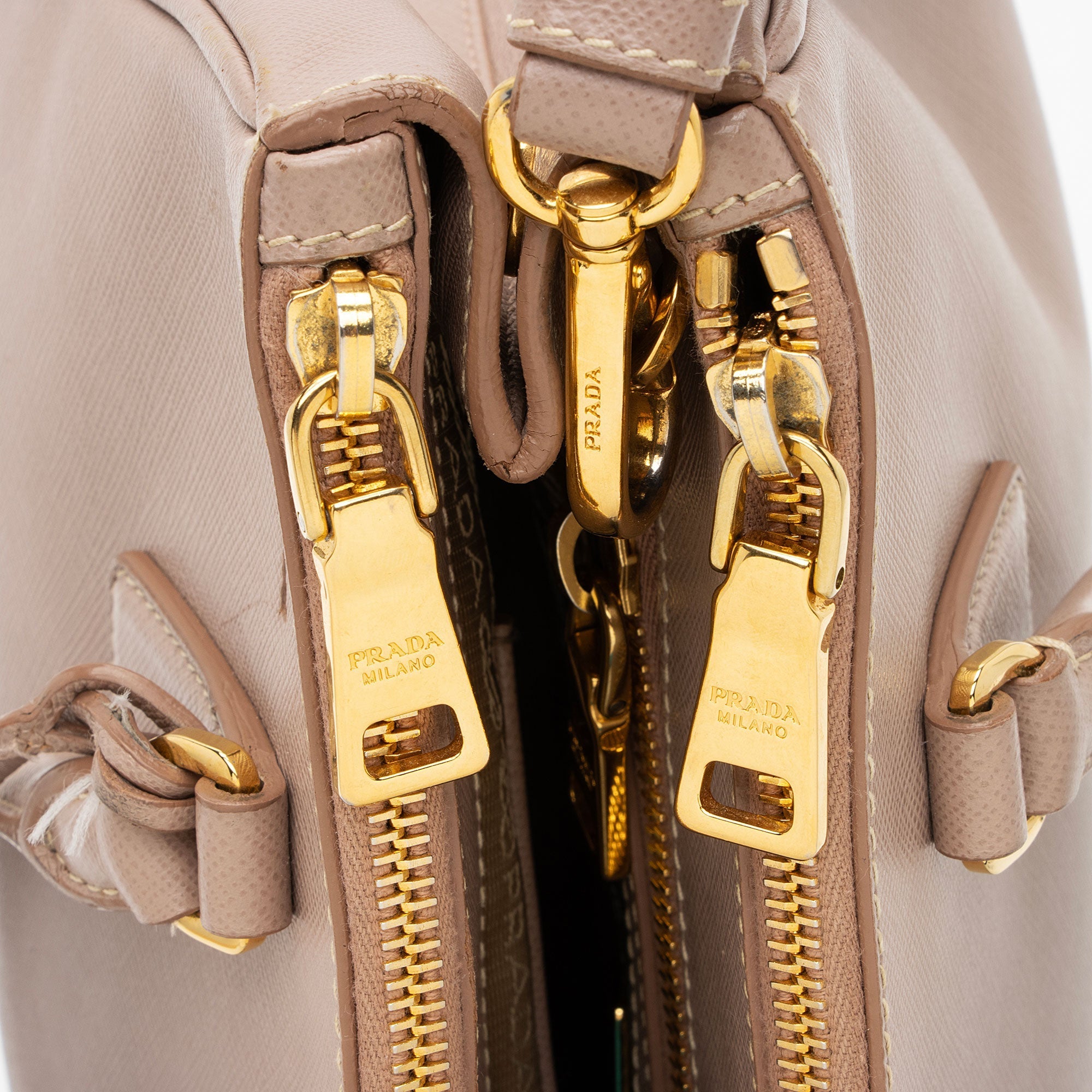 Prada Saffiano Lux Double Zip Small Tote