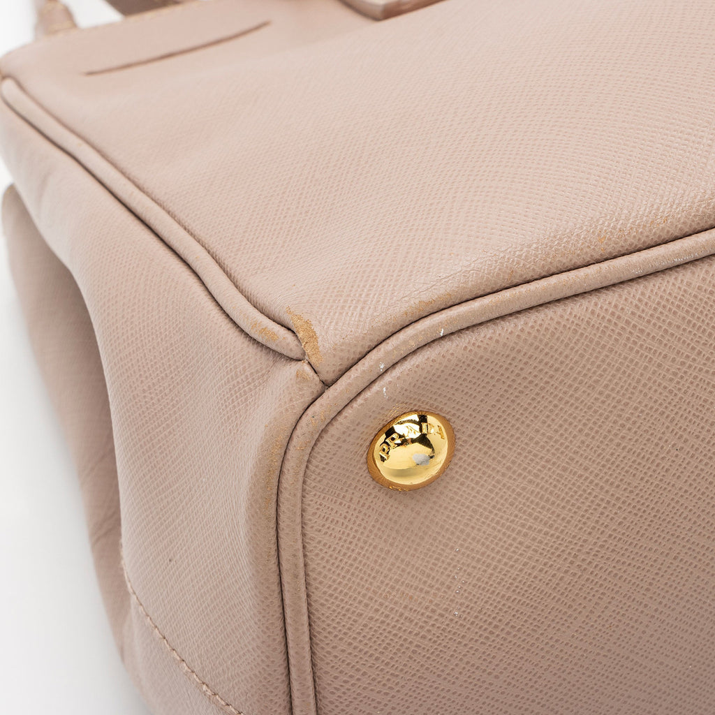 Prada Saffiano Lux Double Zip Small Tote