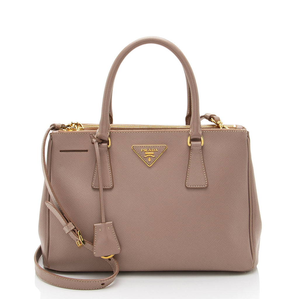 Prada Saffiano Lux Double Zip Small Tote