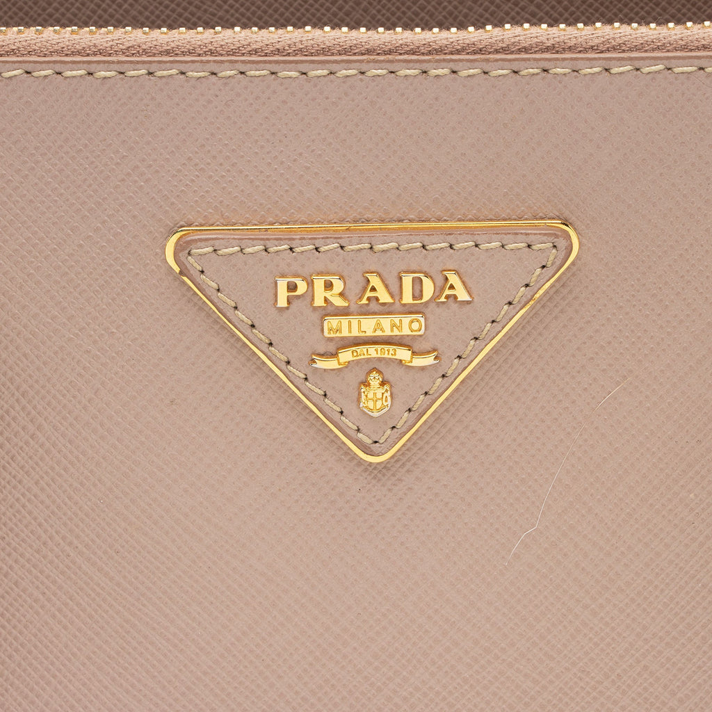 Prada Saffiano Lux Double Zip Small Tote