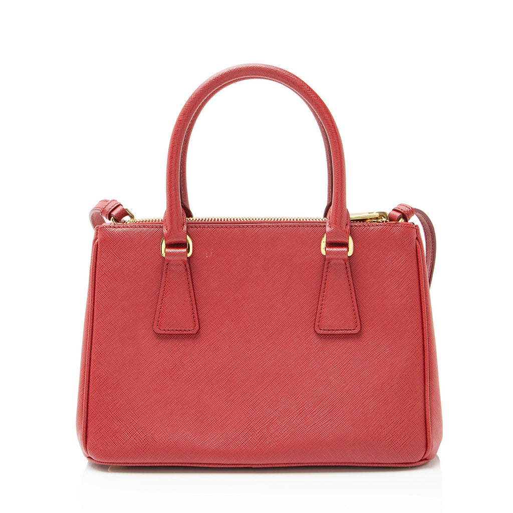 Prada Saffiano Lux Double Zip Small Tote