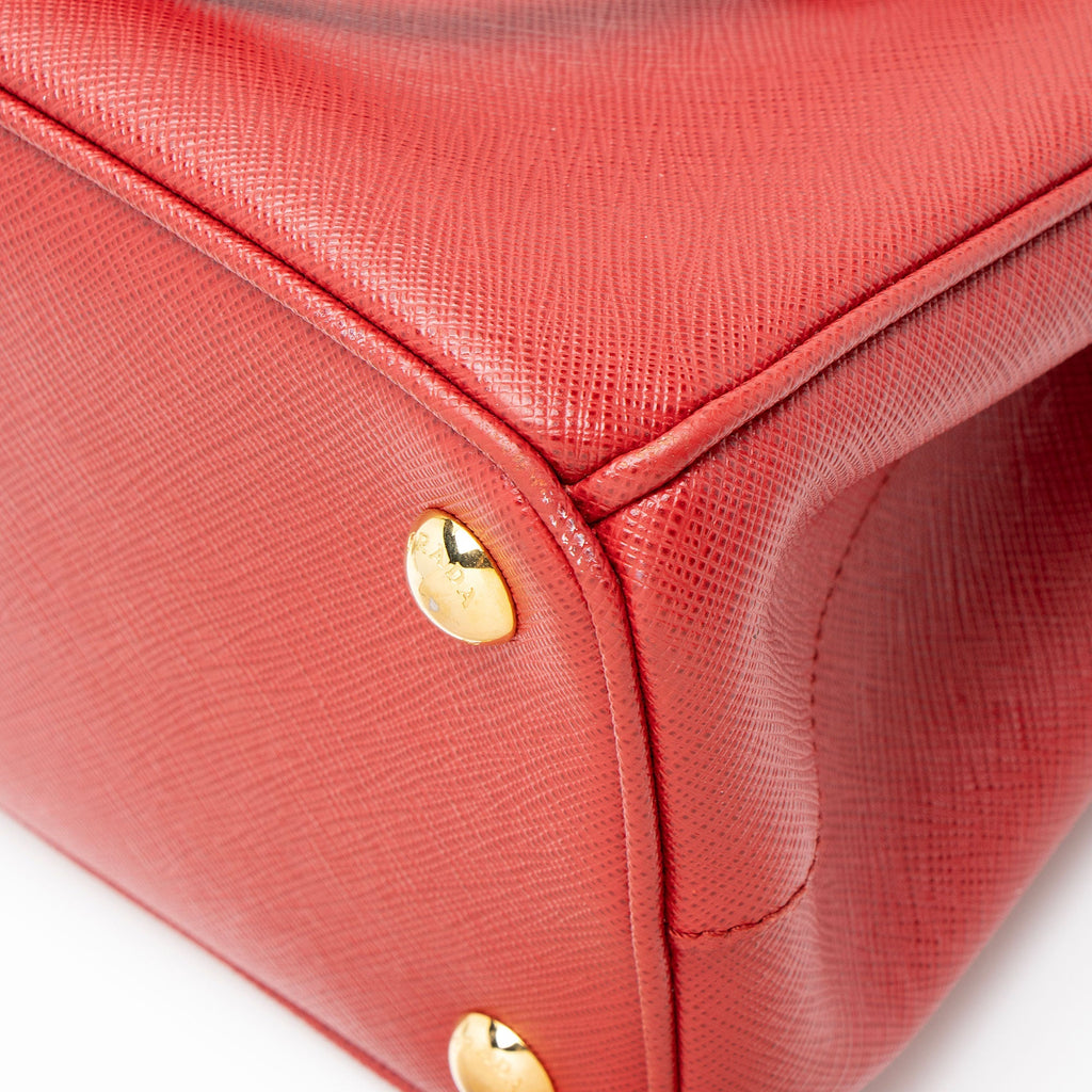 Prada Saffiano Lux Double Zip Small Tote