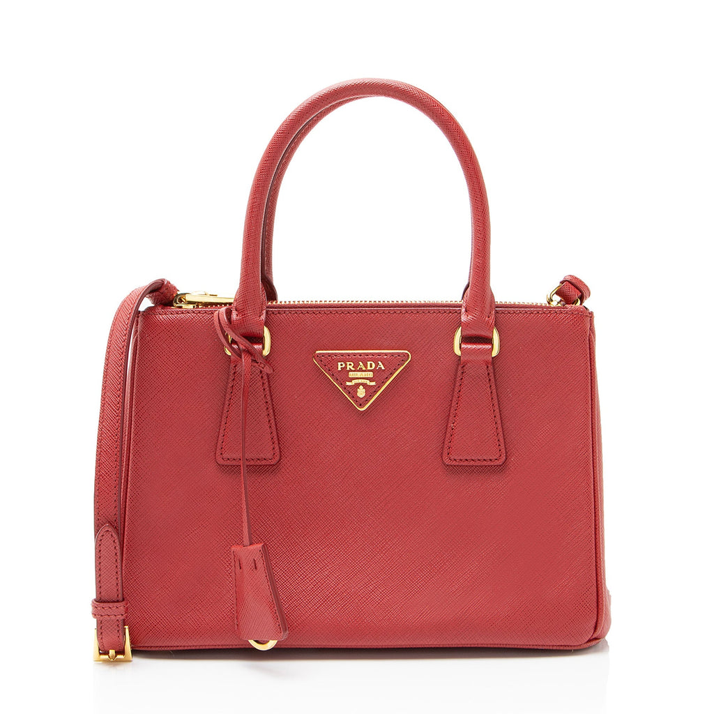 Prada Saffiano Lux Double Zip Small Tote