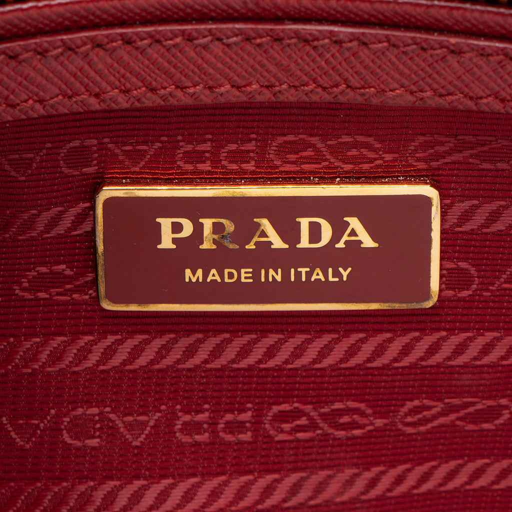Prada Saffiano Lux Double Zip Small Tote