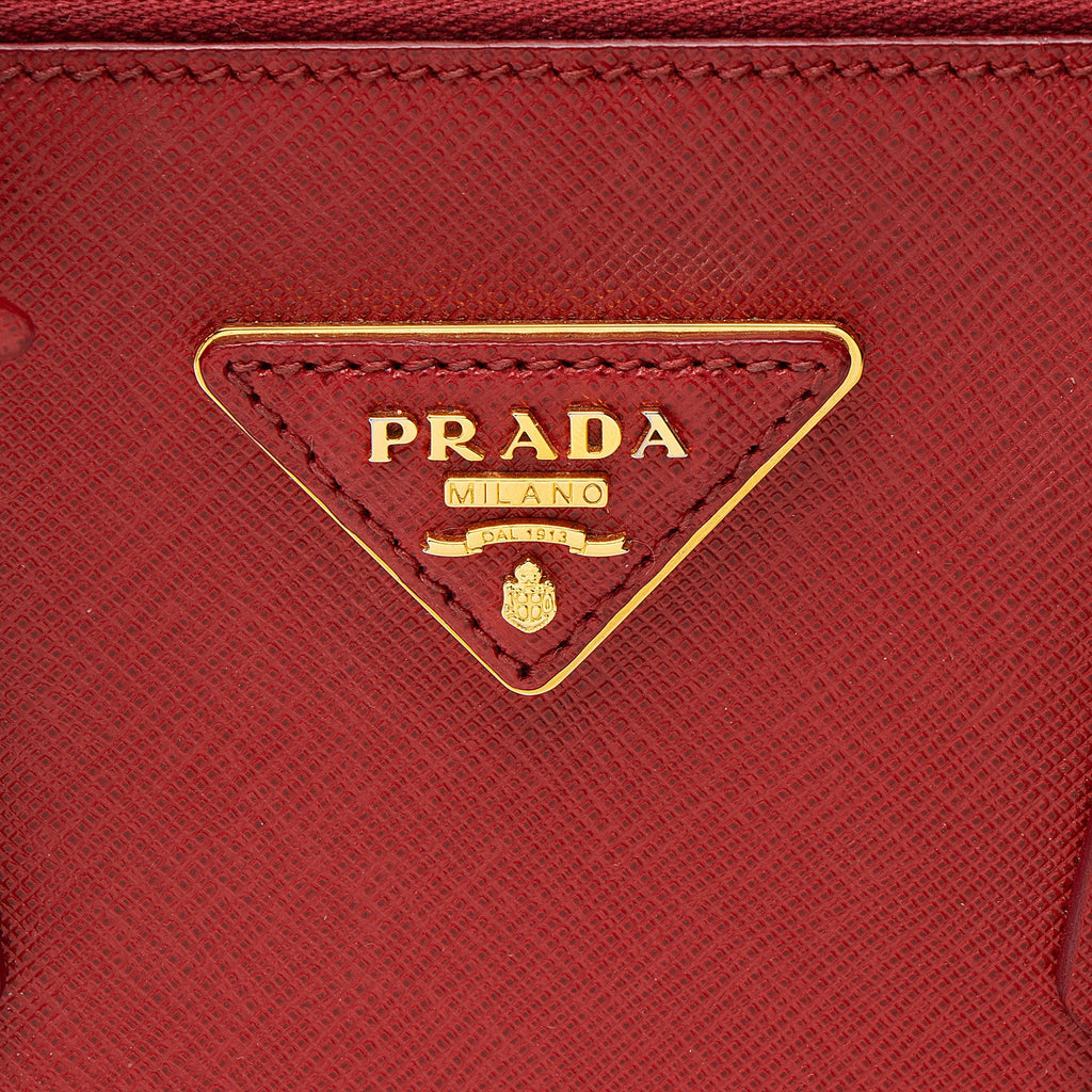 Prada Saffiano Lux Double Zip Small Tote