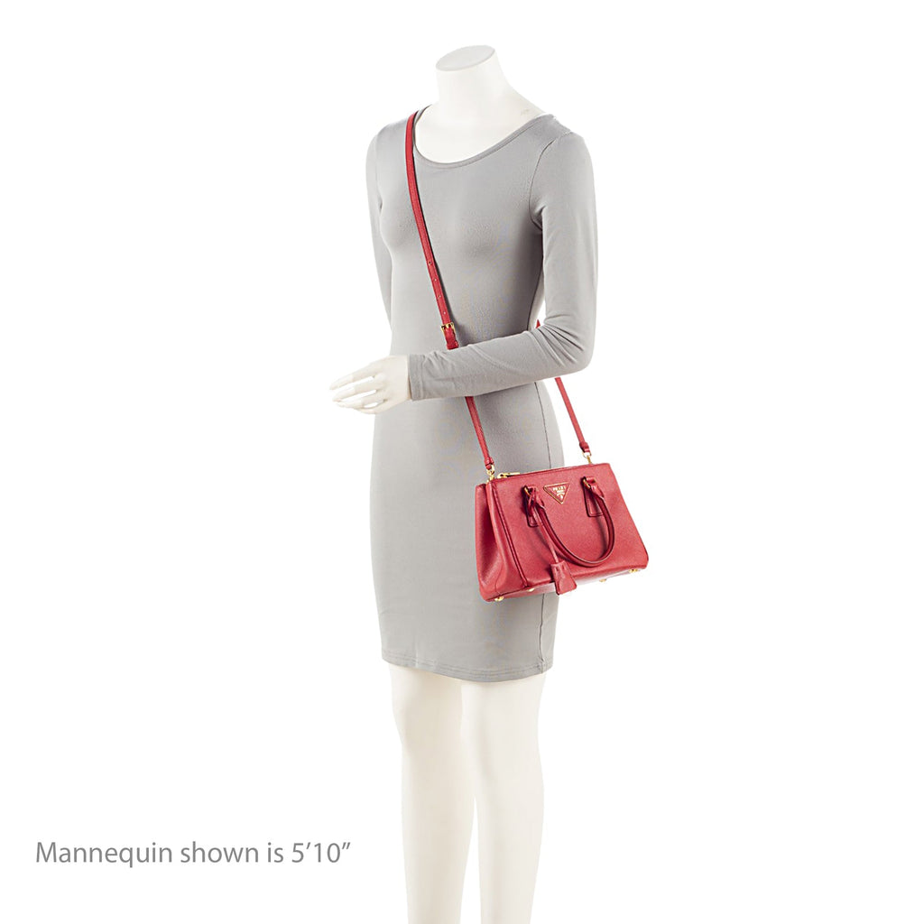 Prada Saffiano Lux Double Zip Small Tote