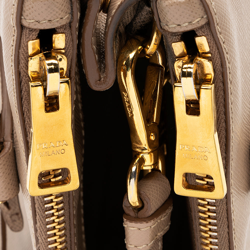 Prada Saffiano Lux Leather Double-Zip Small Tote (SHF-20484)