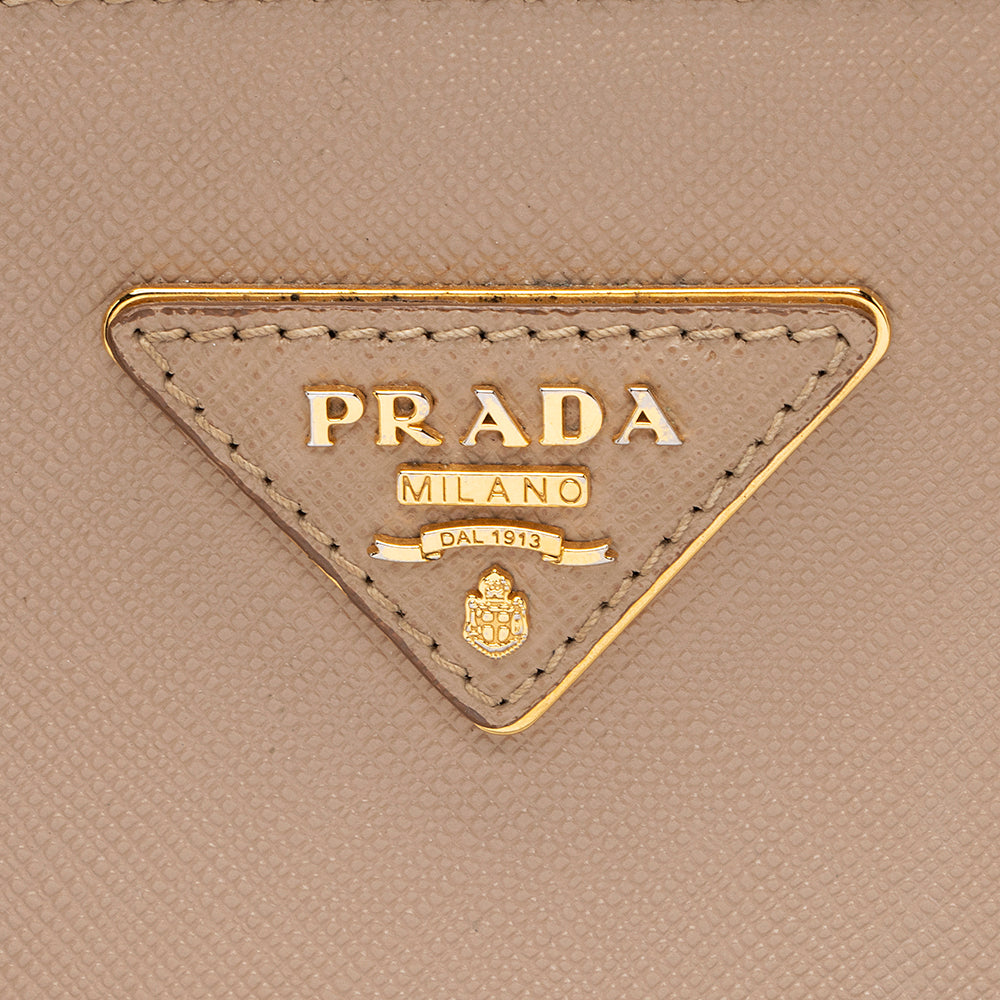 Prada Saffiano Lux Leather Double-Zip Small Tote (SHF-20484)