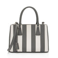 Prada Saffiano Lux Striped Double Zip Small Tote (SHF-Bg3TLJ)