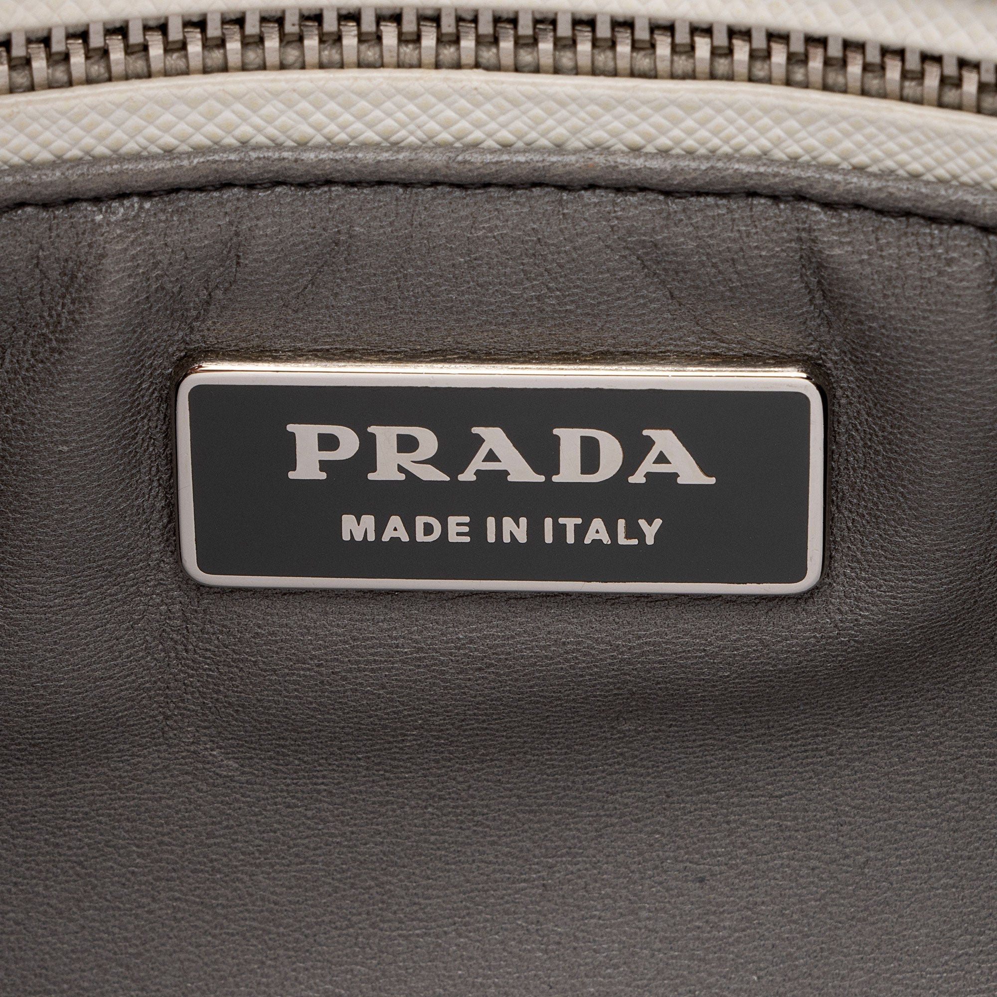 Prada Saffiano Lux Striped Double Zip Small Tote (SHF-Bg3TLJ)