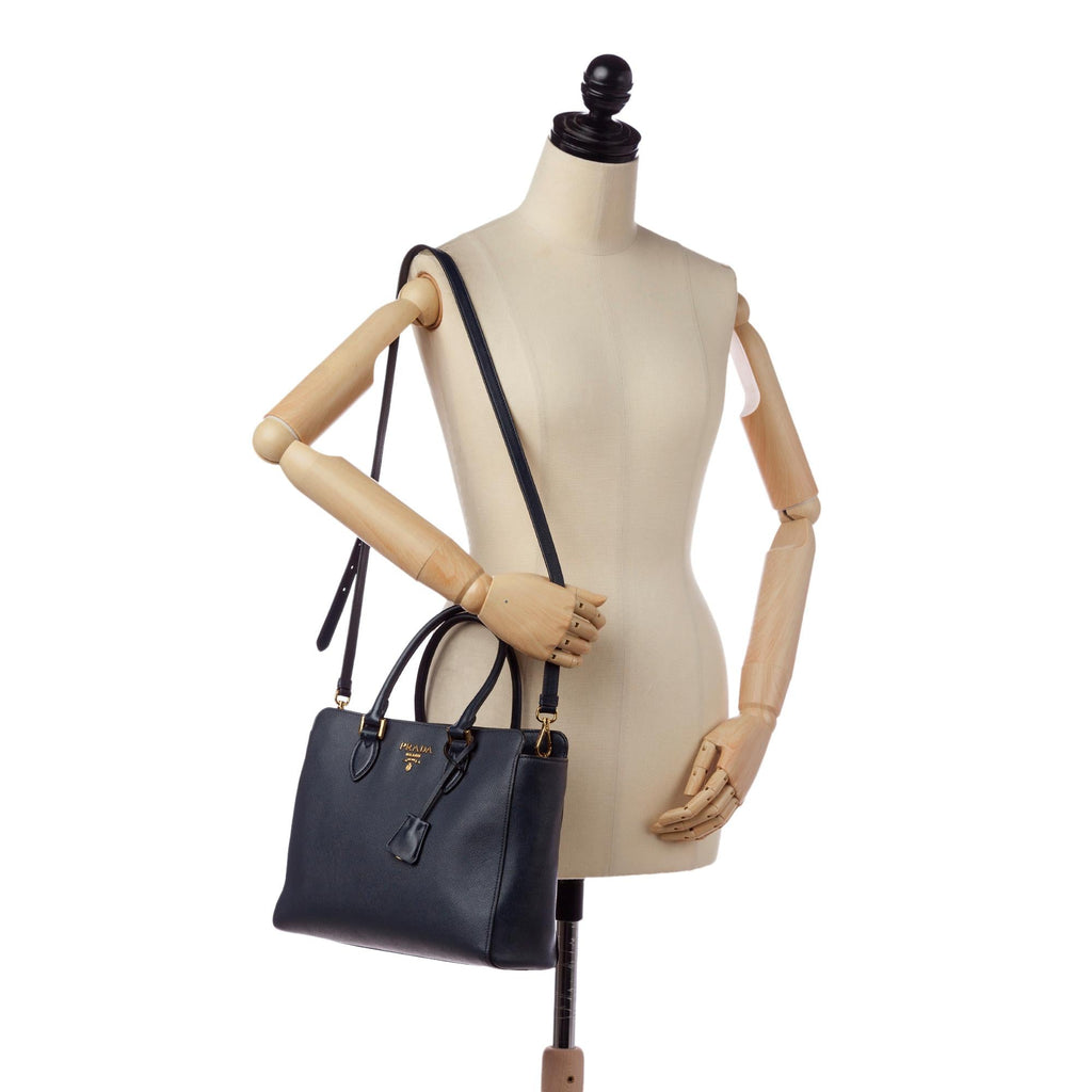 Prada Saffiano Lux & City Calf Zip Tote (SHG-34947)