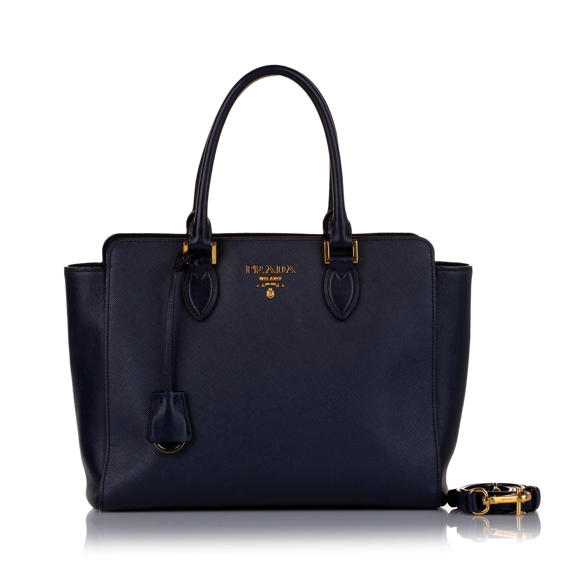 Prada Saffiano Lux & City Calf Zip Tote (SHG-34947)