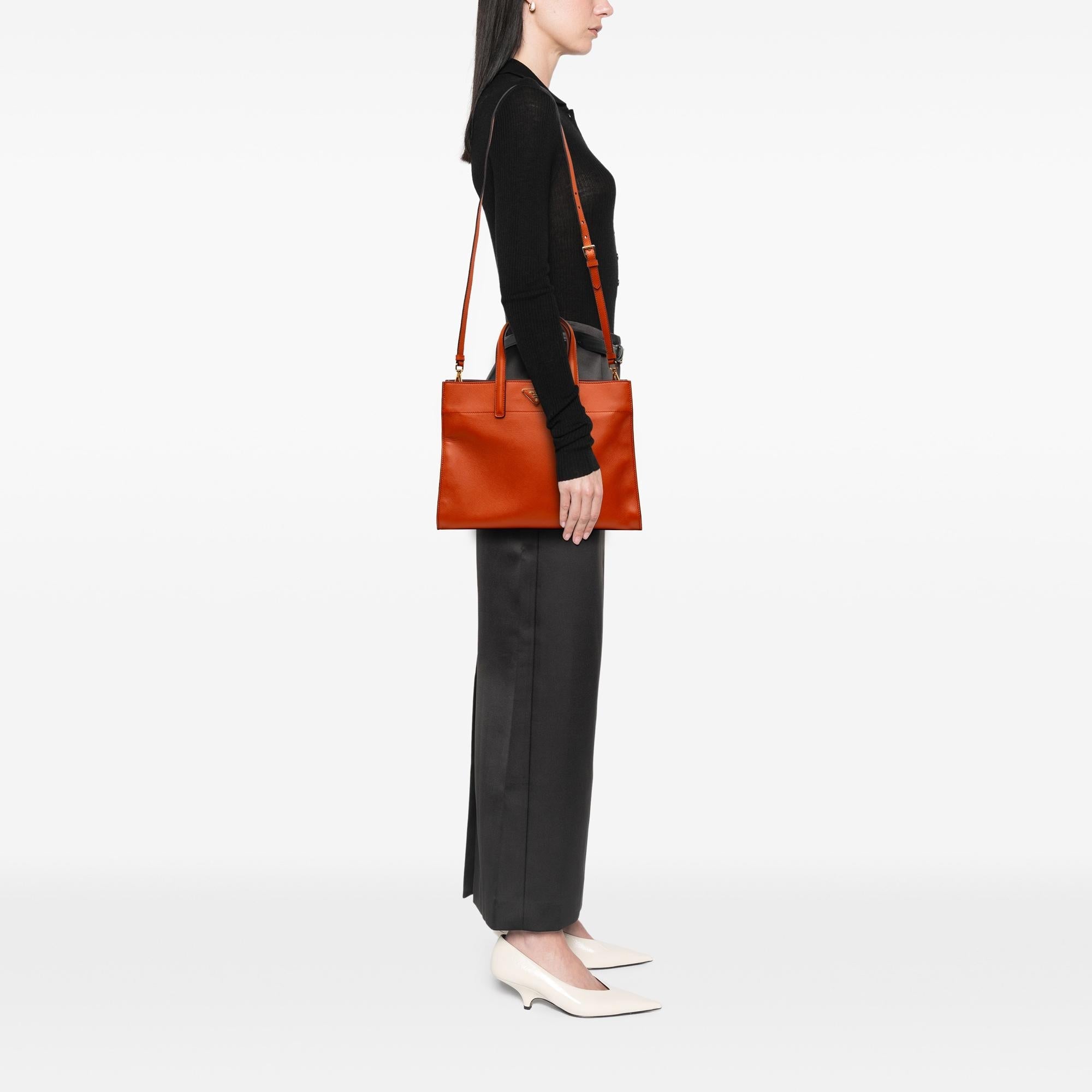 Prada Saffiano Soft Triple Pocket Tote