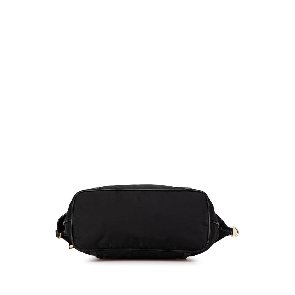 Prada Saffiano Trimmed Tessuto Logo Tote