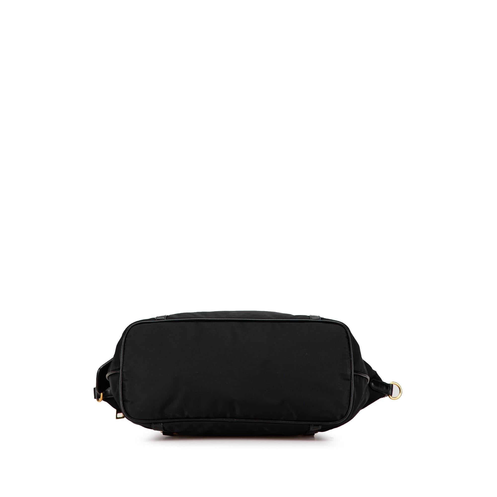 Prada Saffiano Trimmed Tessuto Logo Tote