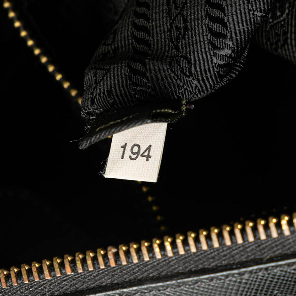 Prada Saffiano Trimmed Tessuto Logo Tote