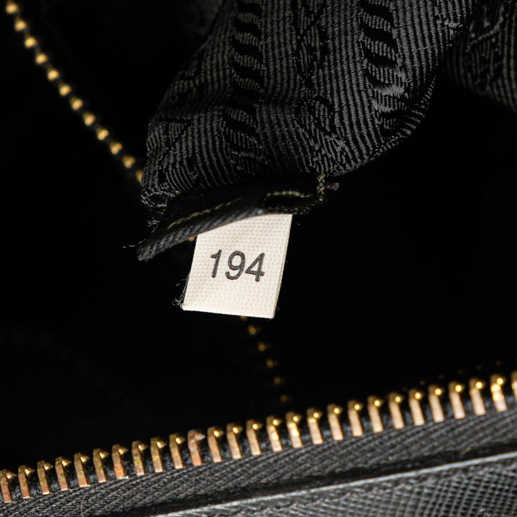 Prada Saffiano Trimmed Tessuto Logo Tote