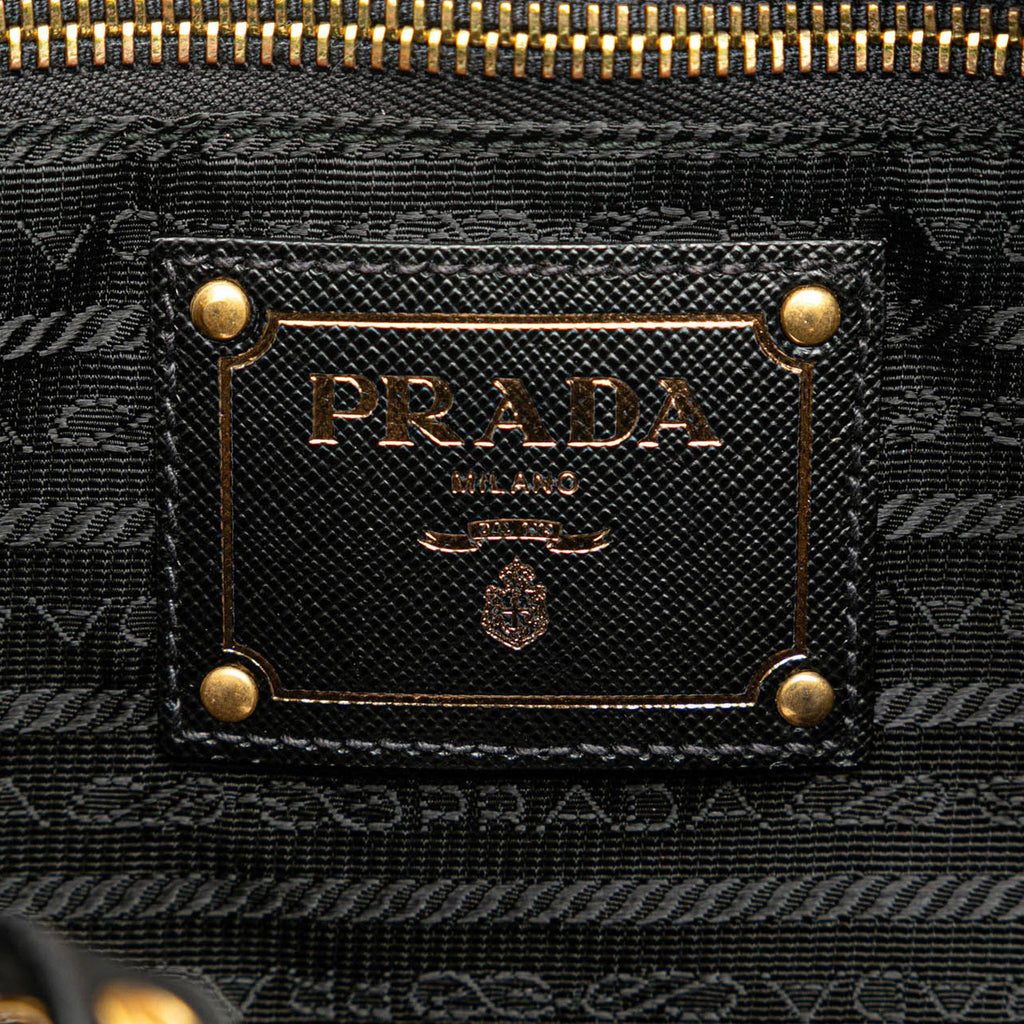 Prada Saffiano Trimmed Tessuto Logo Tote