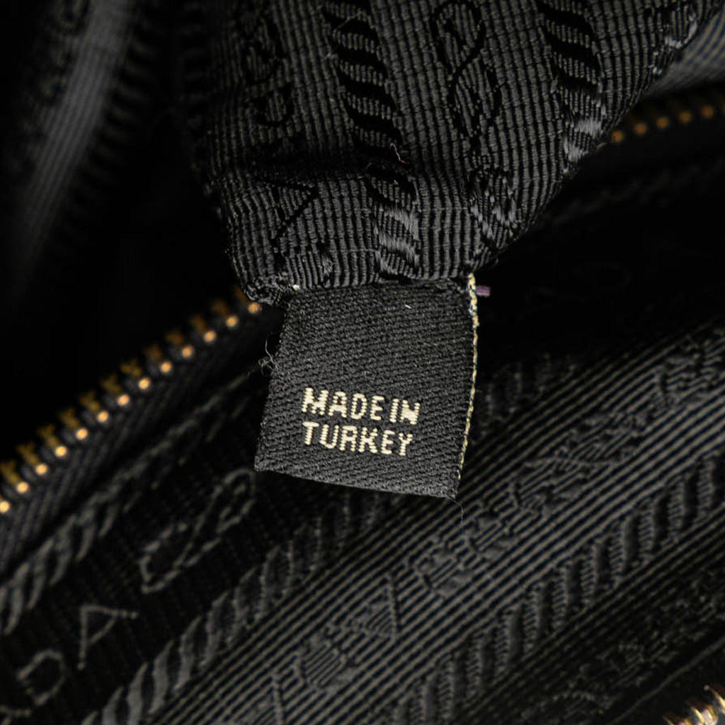 Prada Saffiano Trimmed Tessuto Logo Tote