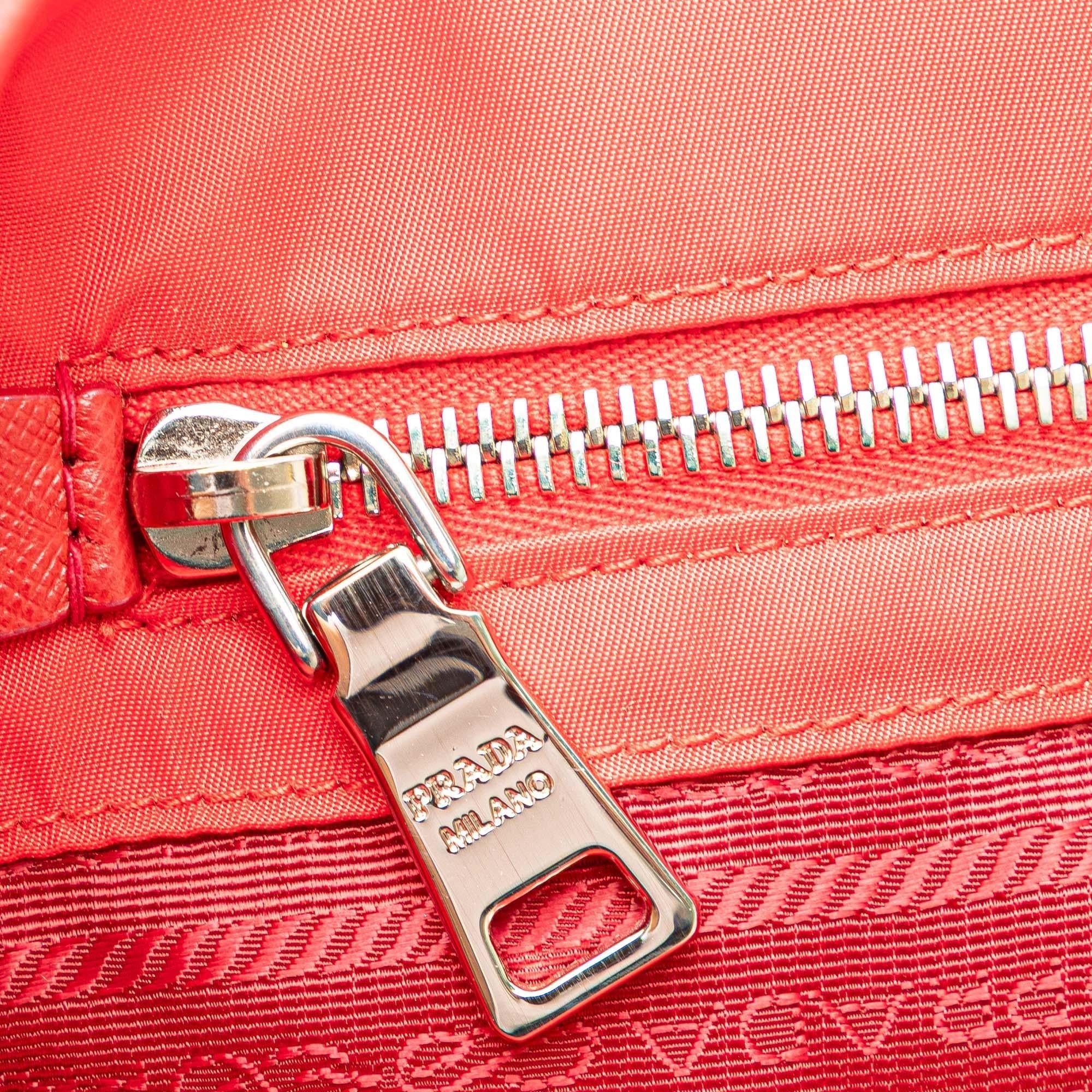 Prada Saffiano Trimmed Tessuto Open Convertible Tote