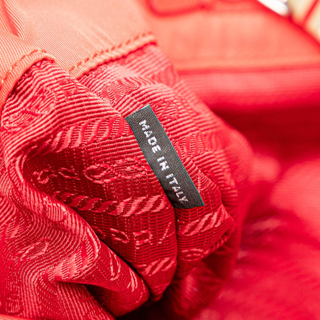 Prada Saffiano Trimmed Tessuto Open Convertible Tote