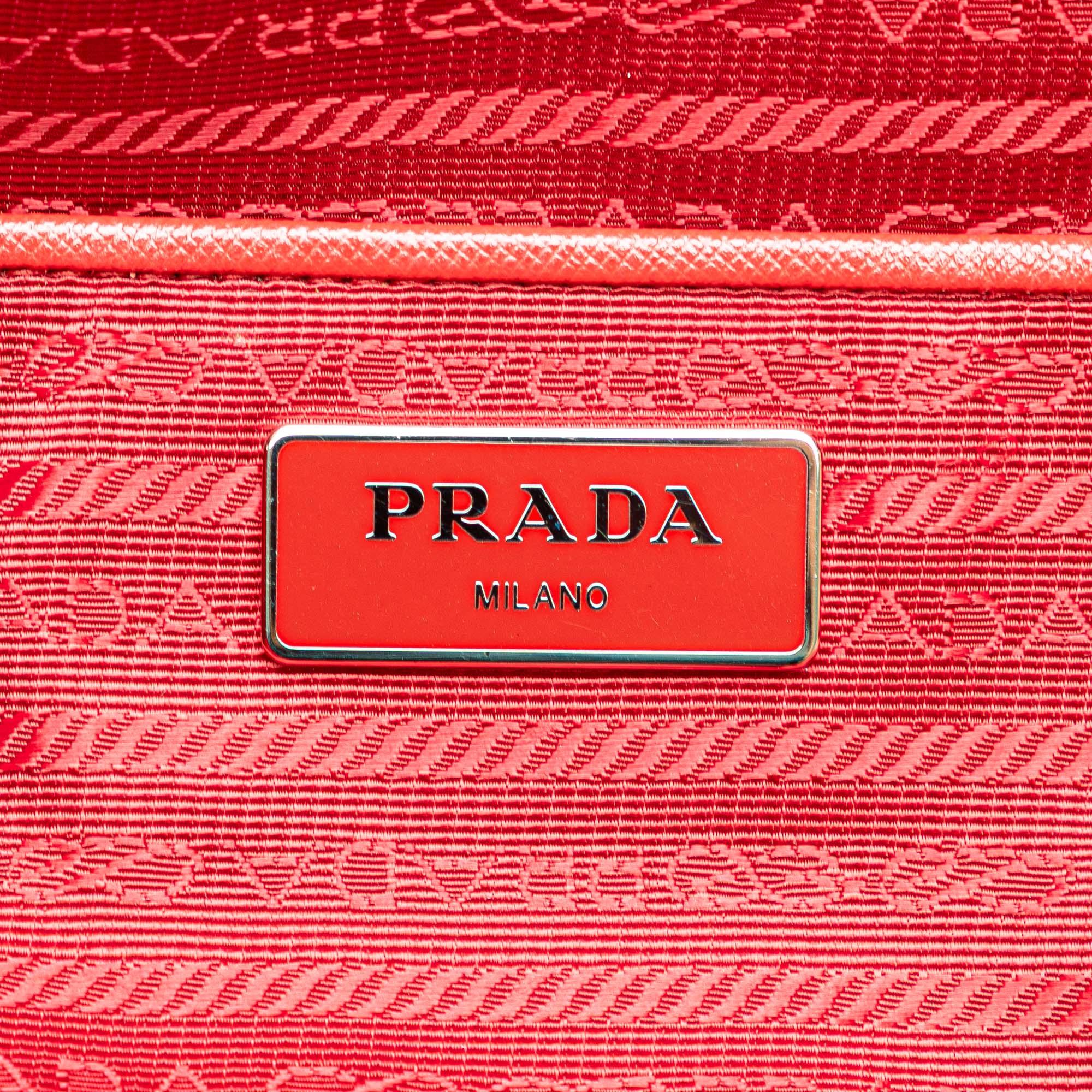 Prada Saffiano Trimmed Tessuto Open Convertible Tote