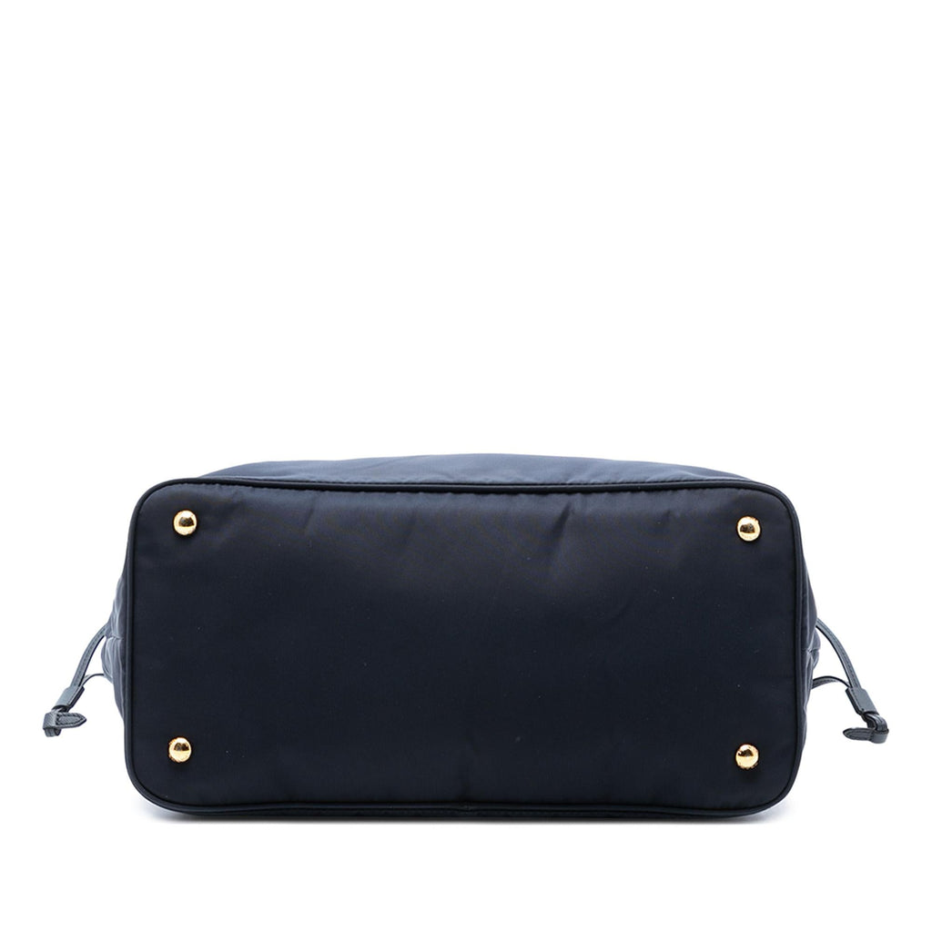 Prada Saffiano Trimmed Tessuto Open Convertible Tote