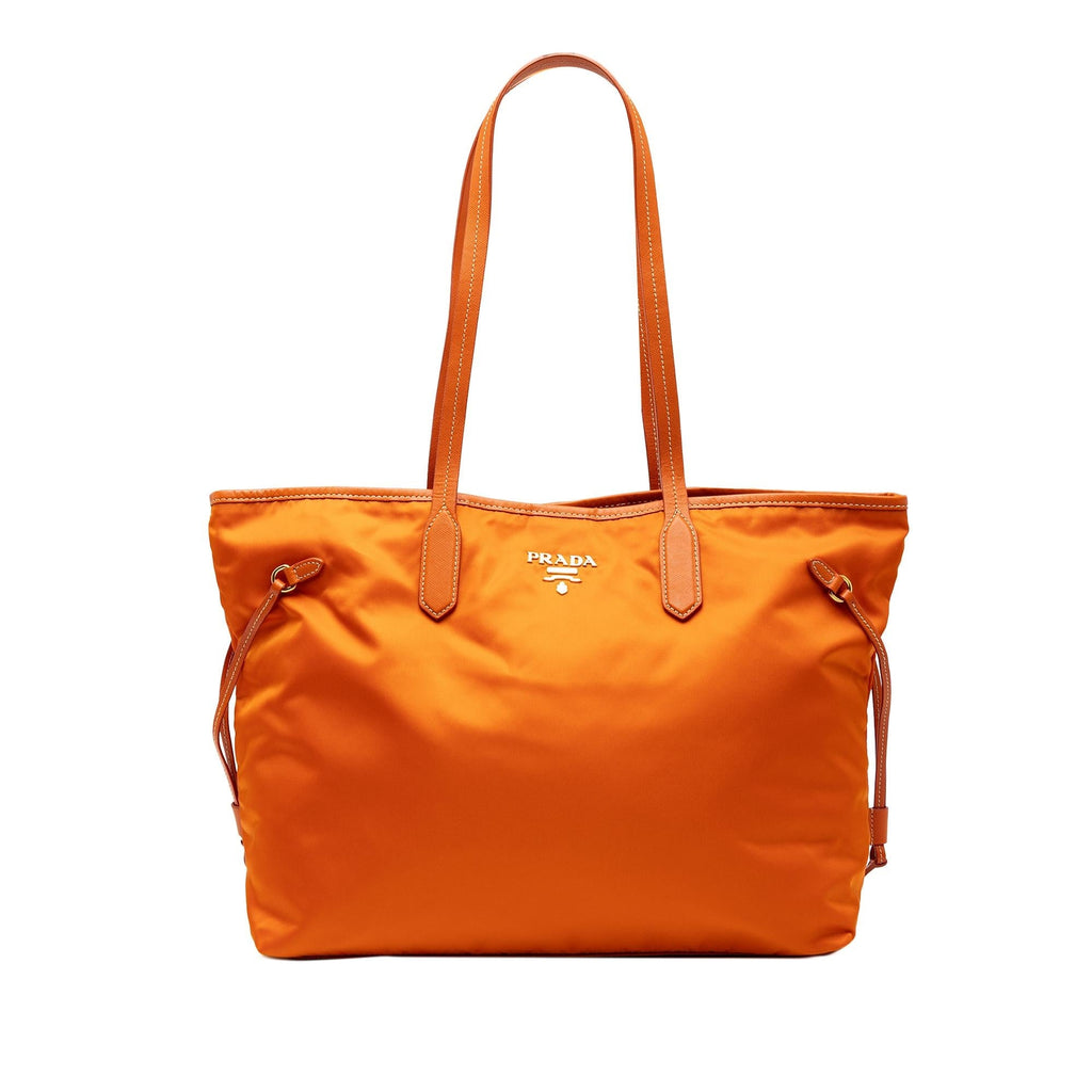 Prada Saffiano Trimmed Tessuto Open Convertible Tote