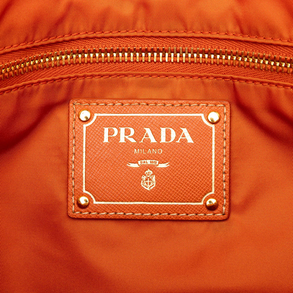 Prada Saffiano Trimmed Tessuto Open Convertible Tote