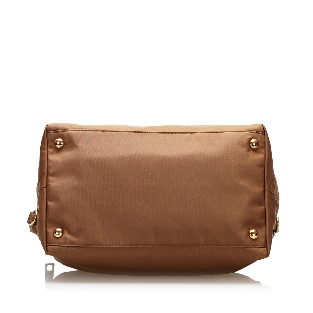 Prada Saffiano-Trimmed Tessuto Tote (SHG-37099)