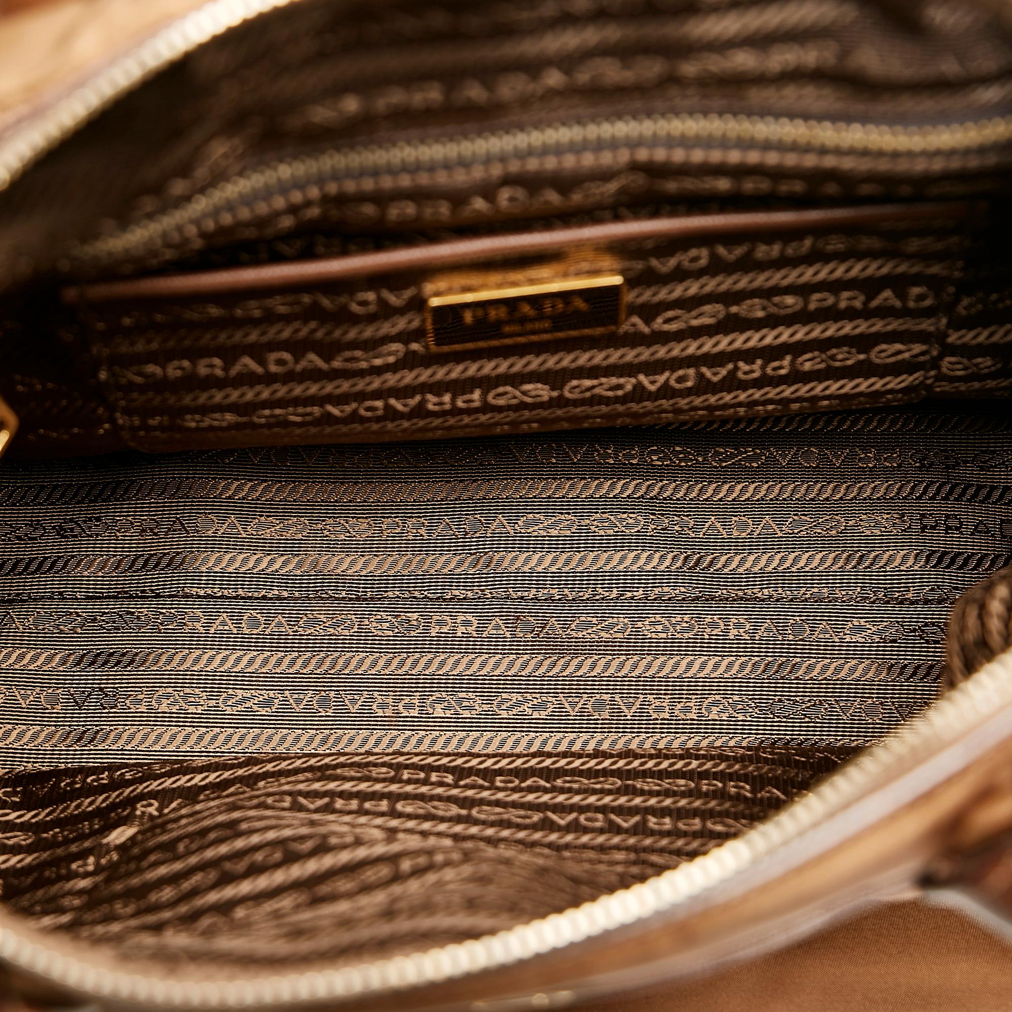 Prada Saffiano-Trimmed Tessuto Tote (SHG-37099)