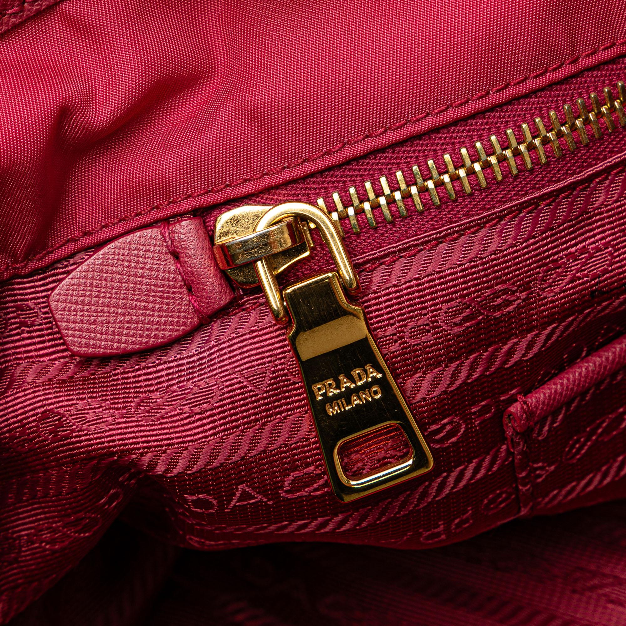 Prada Saffiano-Trimmed Tessuto Tote (SHG-69obRG)