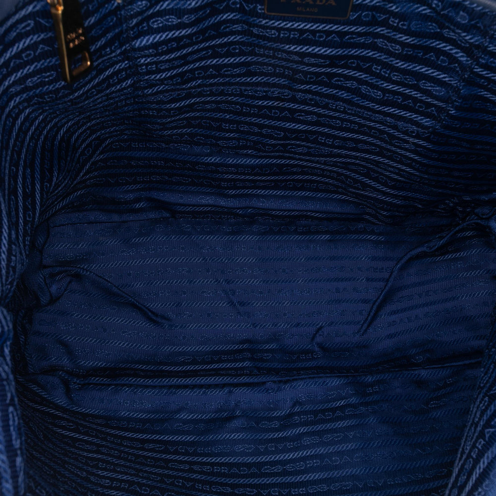 Prada Saffiano Trimmed Tessuto Tote