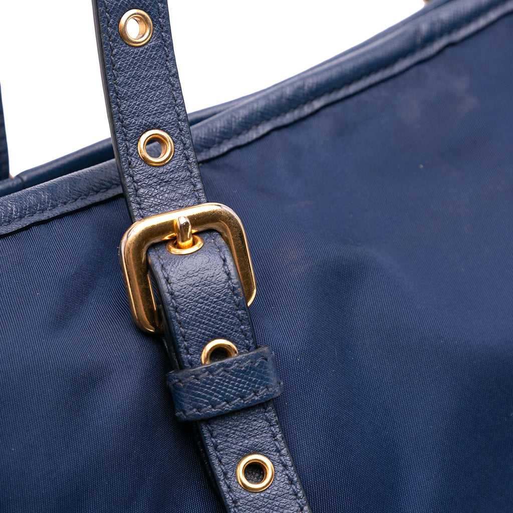 Prada Saffiano Trimmed Tessuto Tote