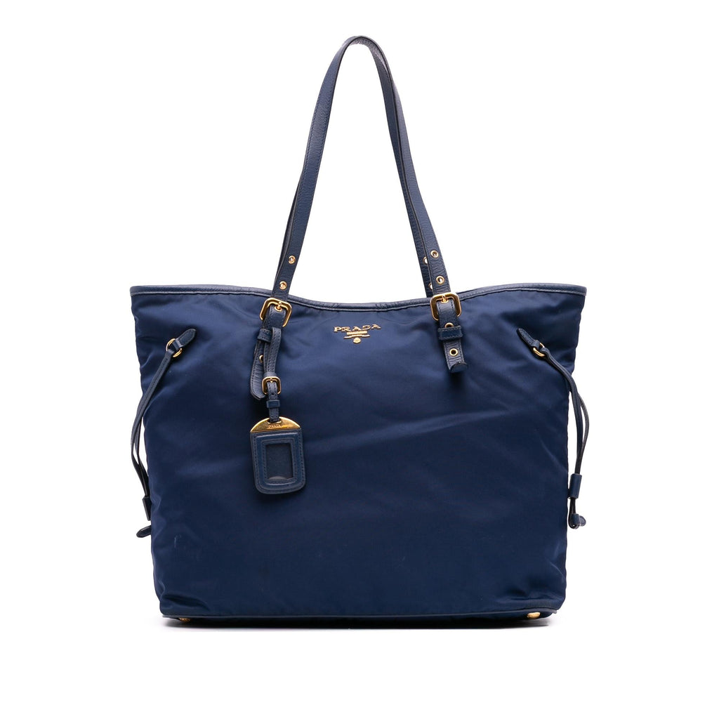 Prada Saffiano Trimmed Tessuto Tote