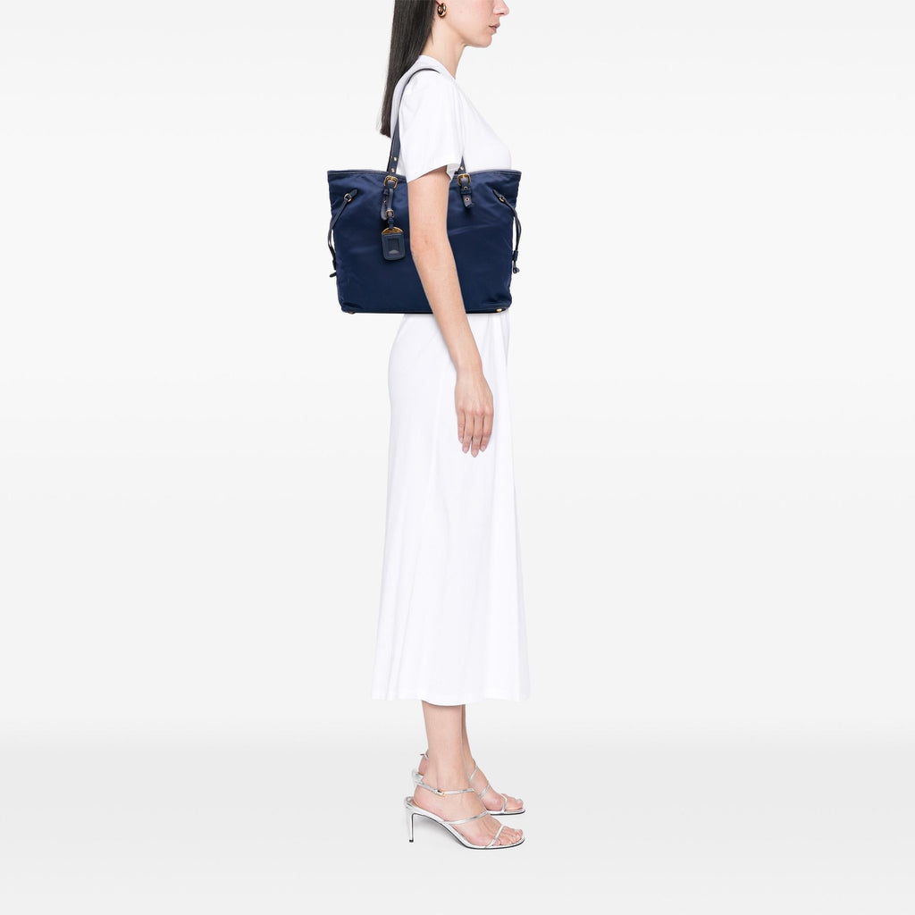 Prada Saffiano Trimmed Tessuto Tote