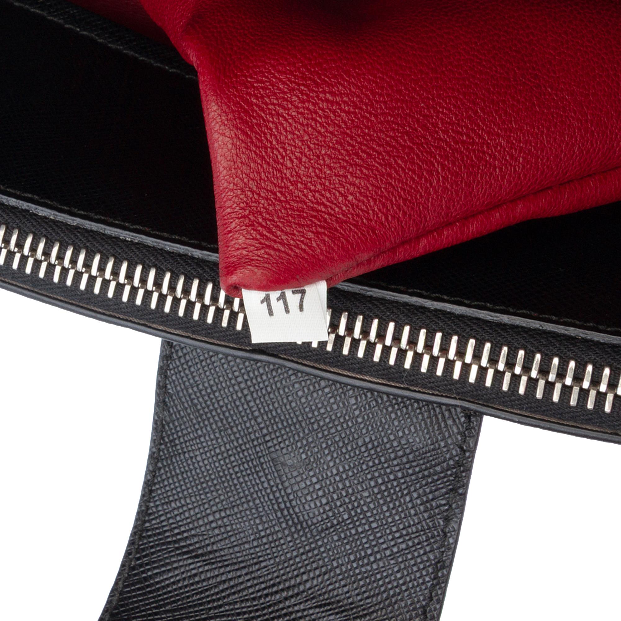Prada Saffiano Turnlock Double Zip Studded Tote