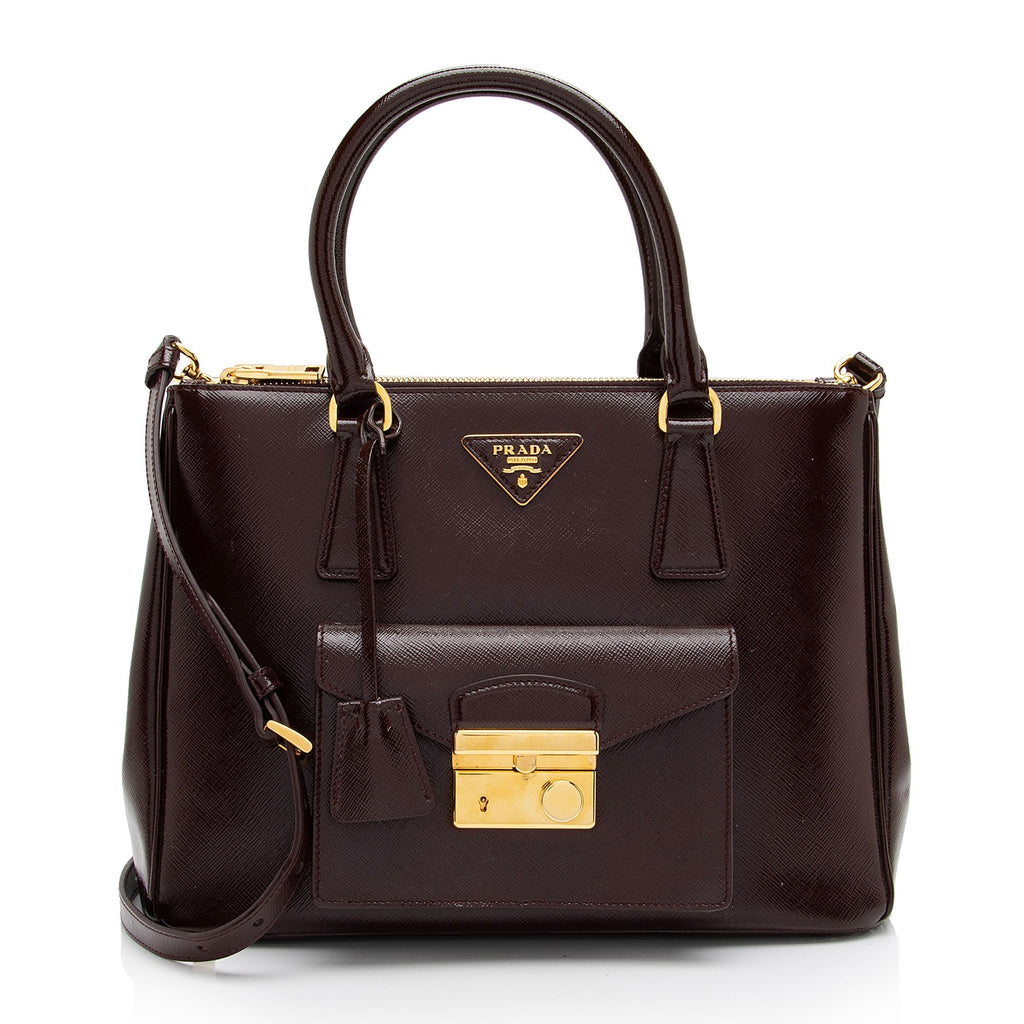 Prada Saffiano Vernice Pocket Tote (SHF-o81NNV)