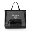 Prada Sequin Mesh Logo Large Tote
