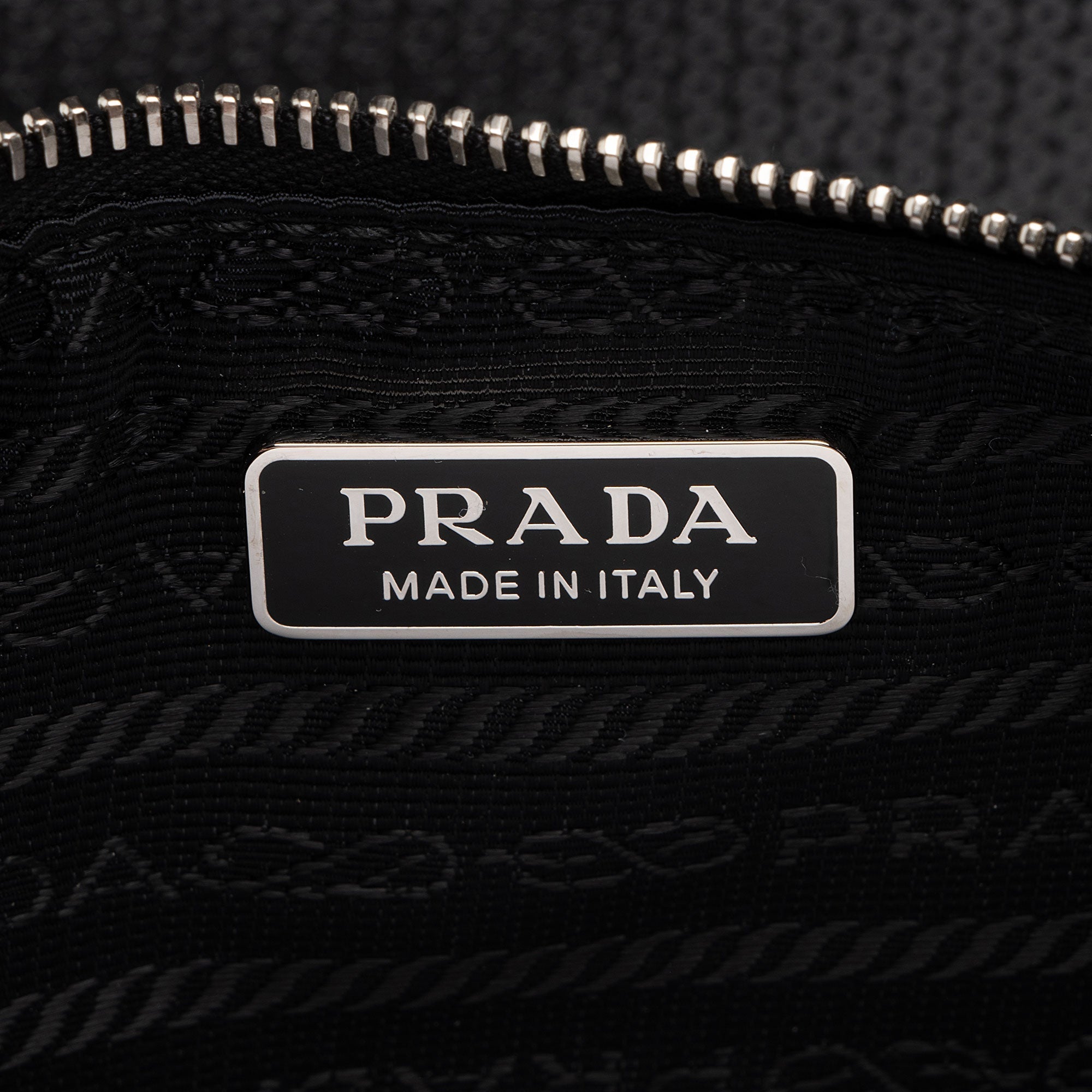 Prada Sequin Mesh Logo Large Tote