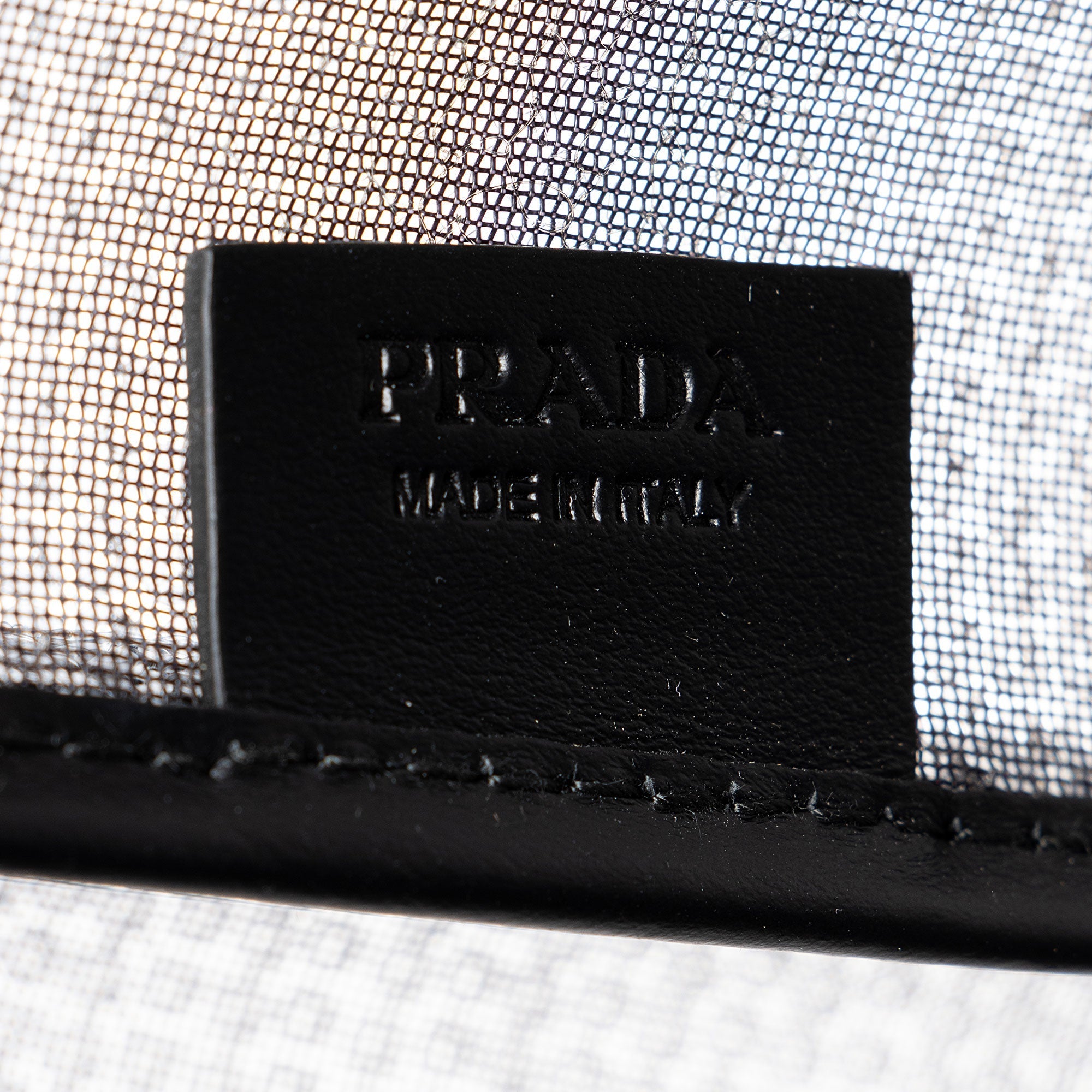 Prada Sequin Mesh Logo Large Tote