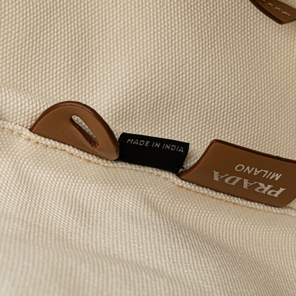 Prada Small Canvas Canapa Shopping Tote