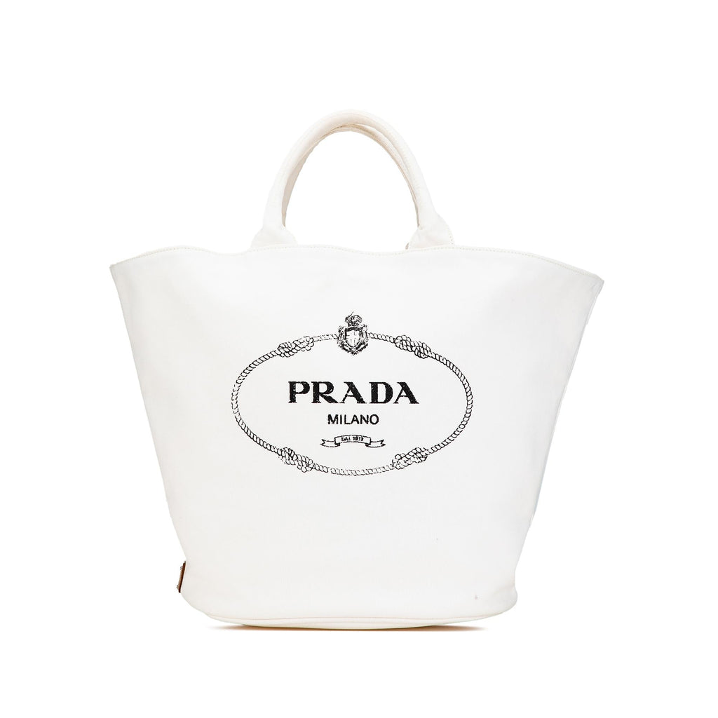 Prada Small Canvas Canapa Shopping Tote