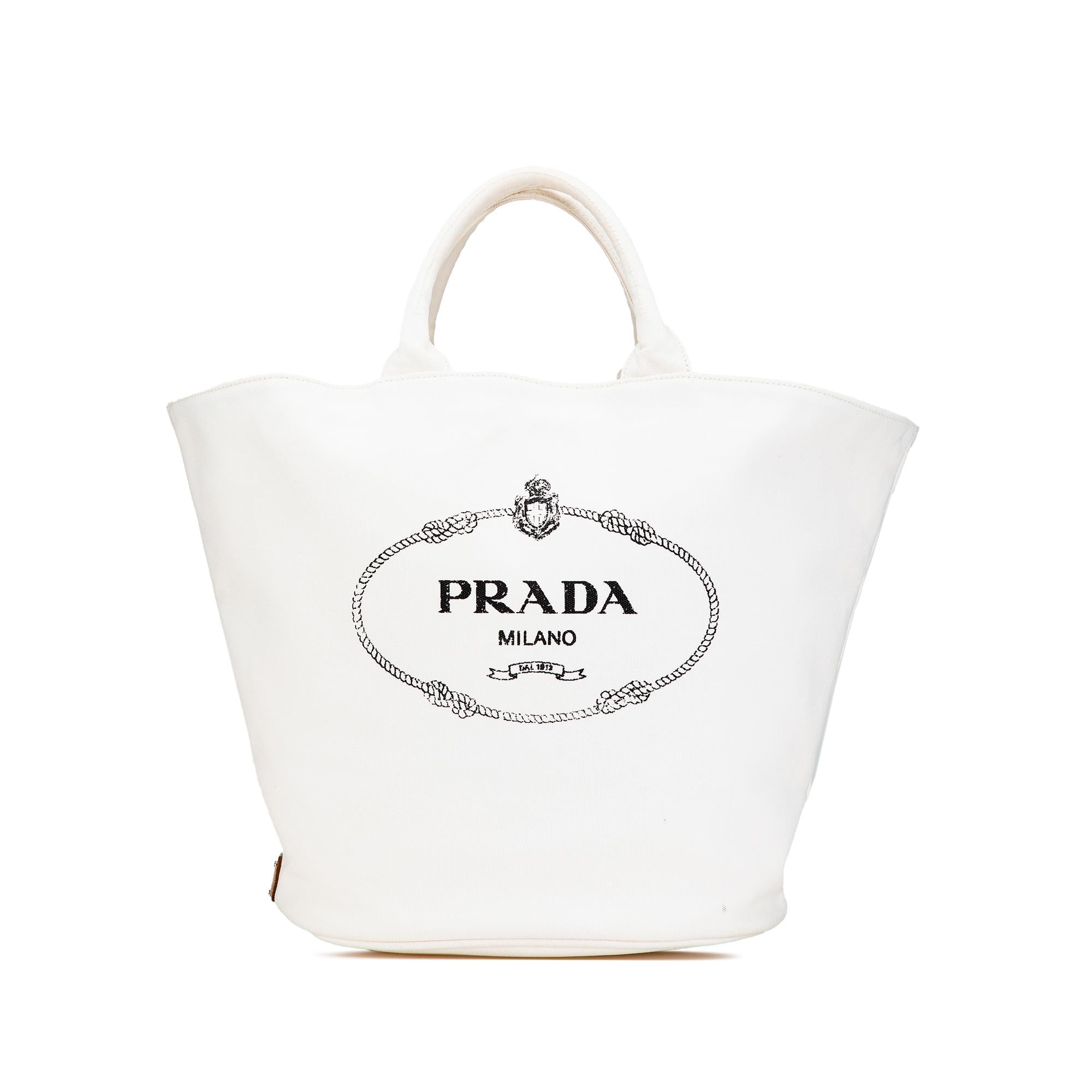 Prada Small Canvas Canapa Shopping Tote