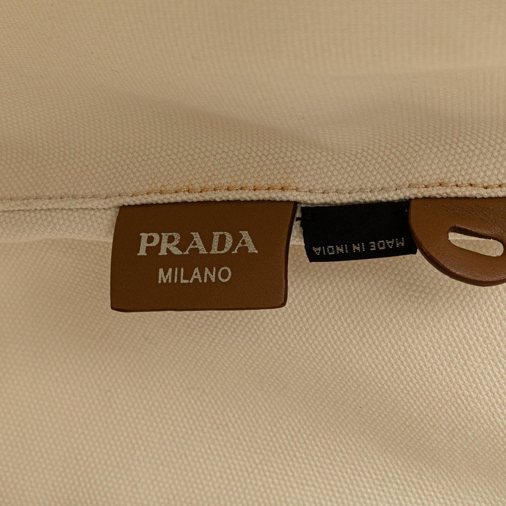 Prada Small Canvas Canapa Shopping Tote
