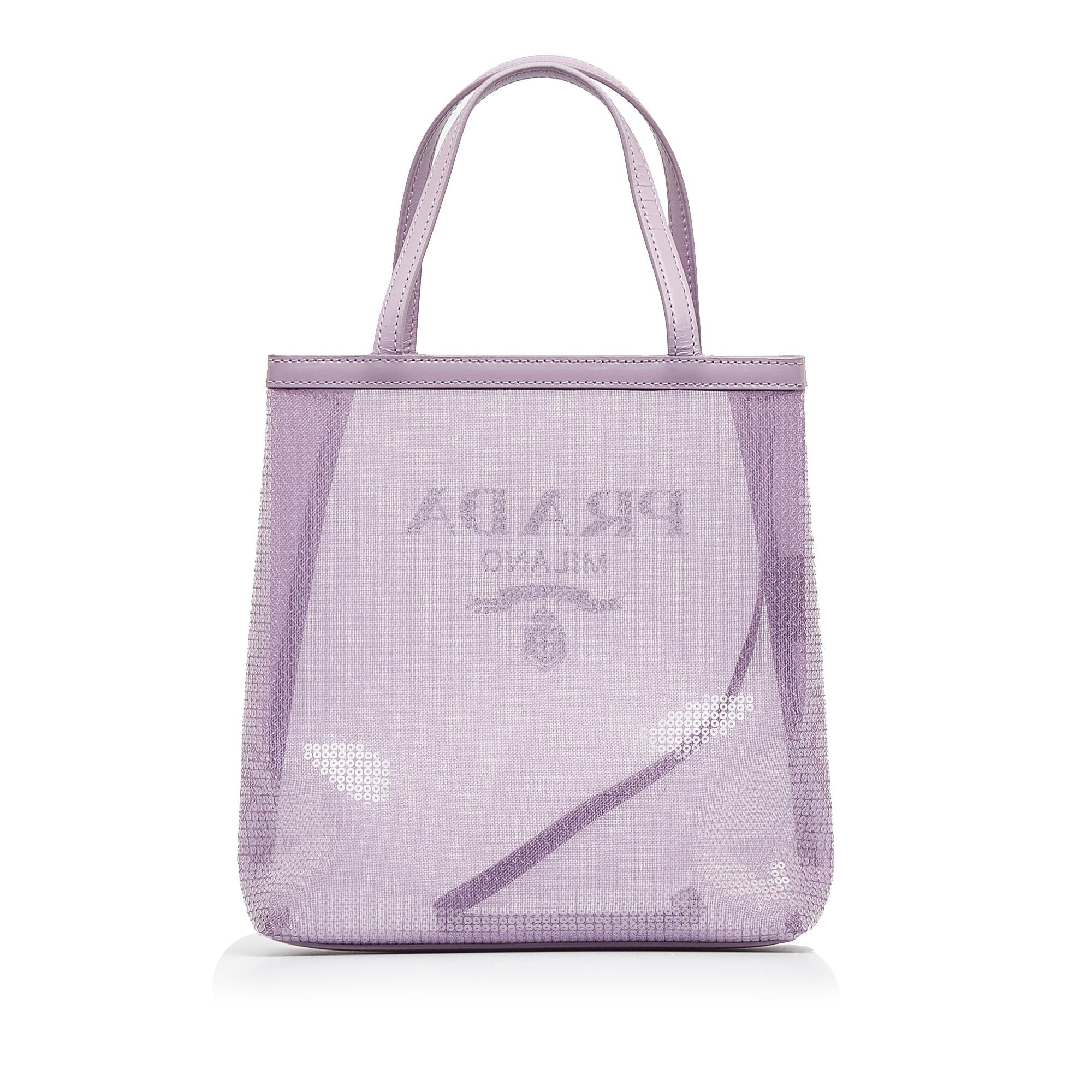 Prada Small Rete Paillettes Tote (SHG-sTPFny)