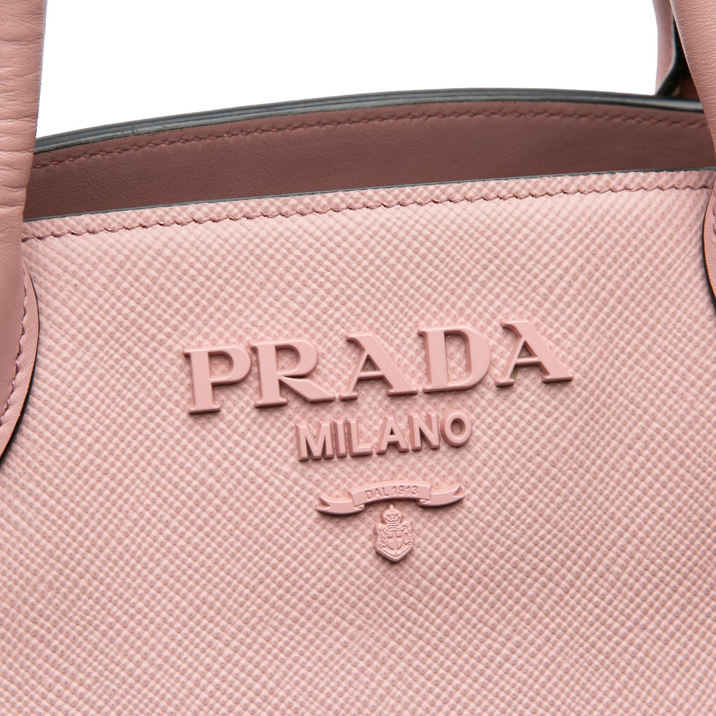 Prada Small Saffiano Cuir Monochrome Top Handle Tote